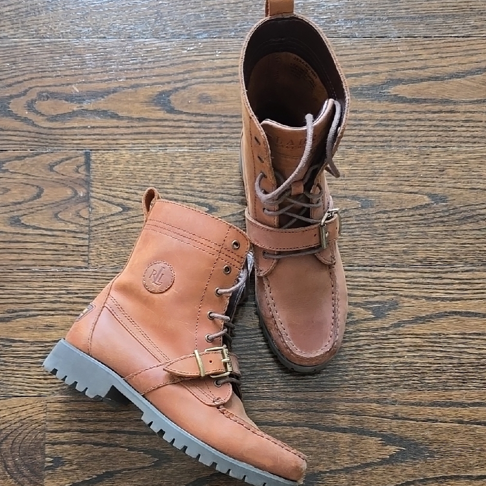 Ralph Lauren Tan Leather Boots